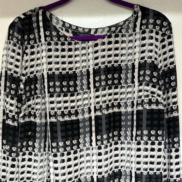 NWT Thakoon Design Nation Womens L Carnaby Street Dotted Shift Dress Black Gray - Picture 3 of 12